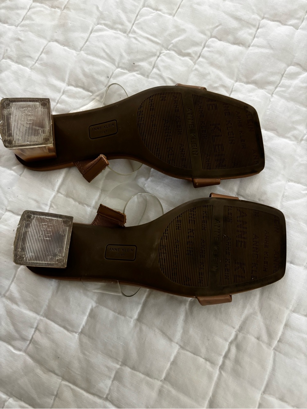 Anne Klein Fantasia block heel sandals 8.5 nude - Picture 6 of 8